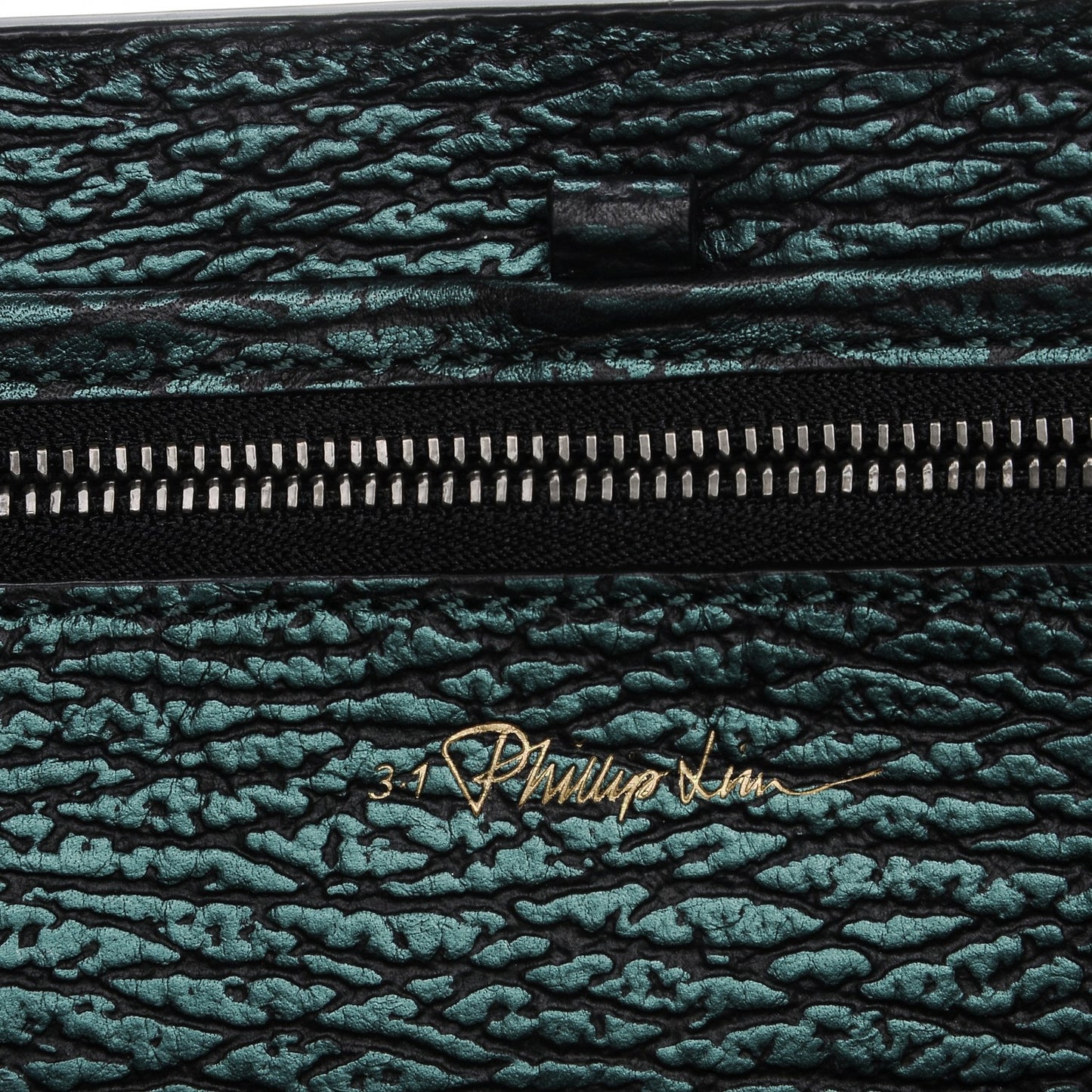 3.1 Metallic Textured Calfskin Medium Pashli Satchel Green