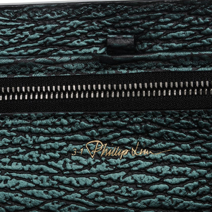 3.1 Phillip Lim 3.1 Metallic Textured Calfskin Medium Pashli Satchel Green 6 of 7