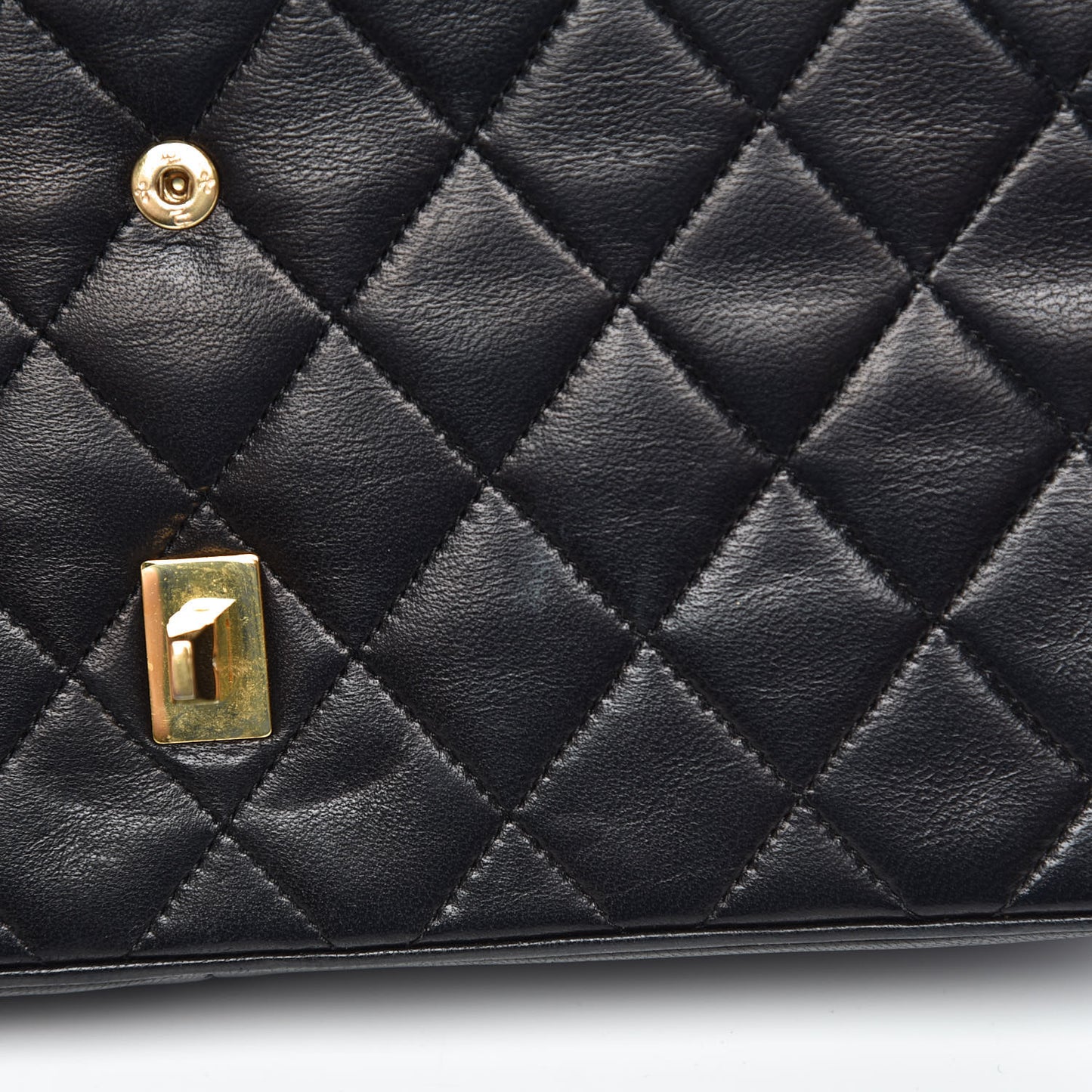 Lambskin Quilted Medium Double Flap Bijoux Chain Black