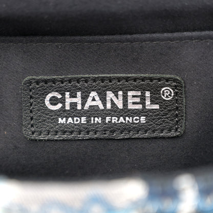 Chanel Denim Tweed Patchwork Jumbo Single Flap Blue 6 of 12