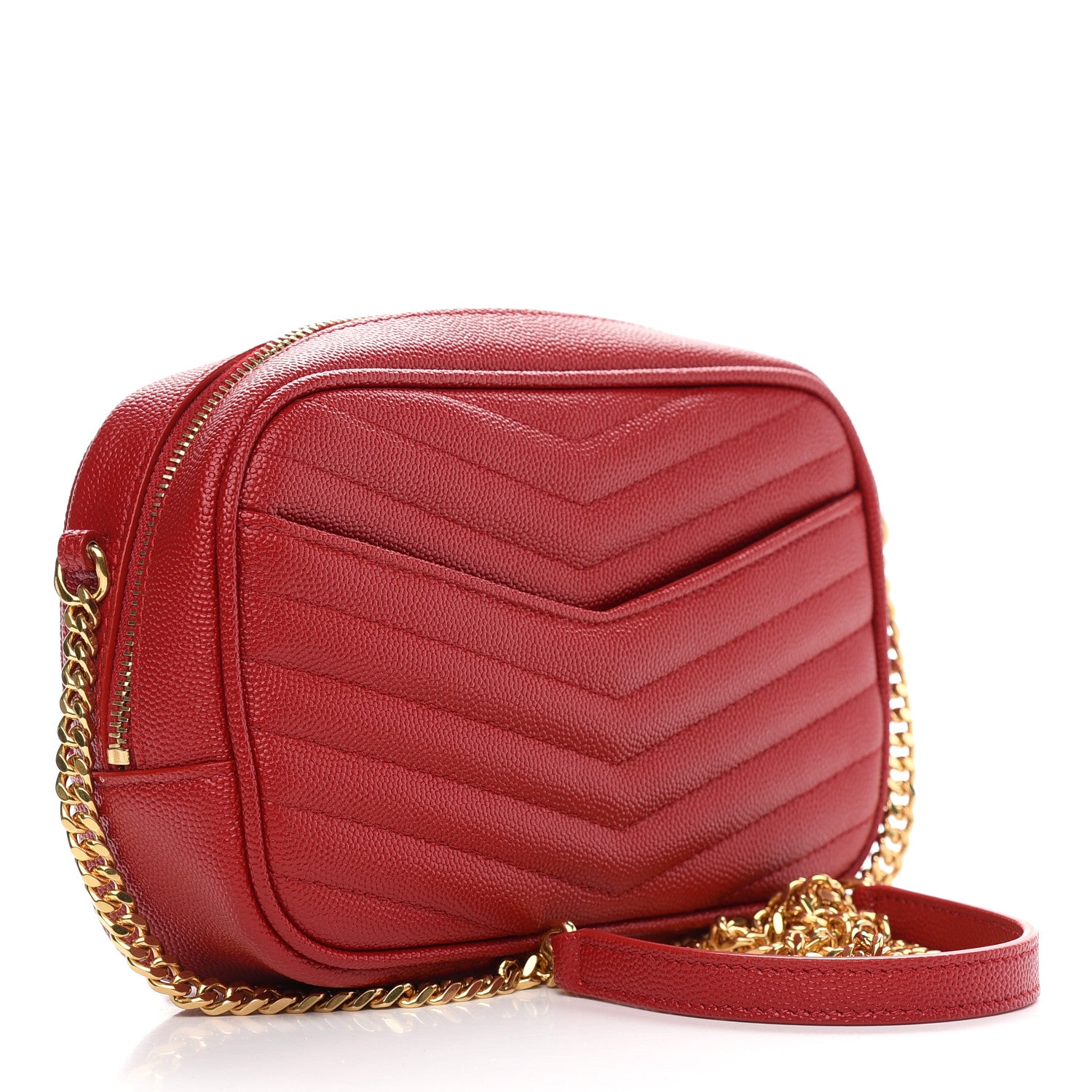 Saint Laurent Grain De Poudre Matelasse Monogram Mini Lou Camera Bag Eros Red 3 of 9