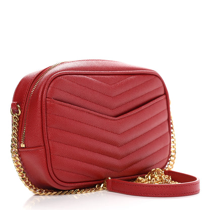Saint Laurent Grain De Poudre Matelasse Monogram Mini Lou Camera Bag Eros Red 3 of 9