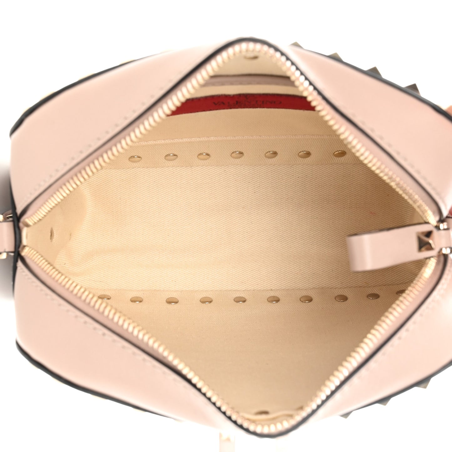 Calfskin Rockstud Camera Crossbody Bag Poudre