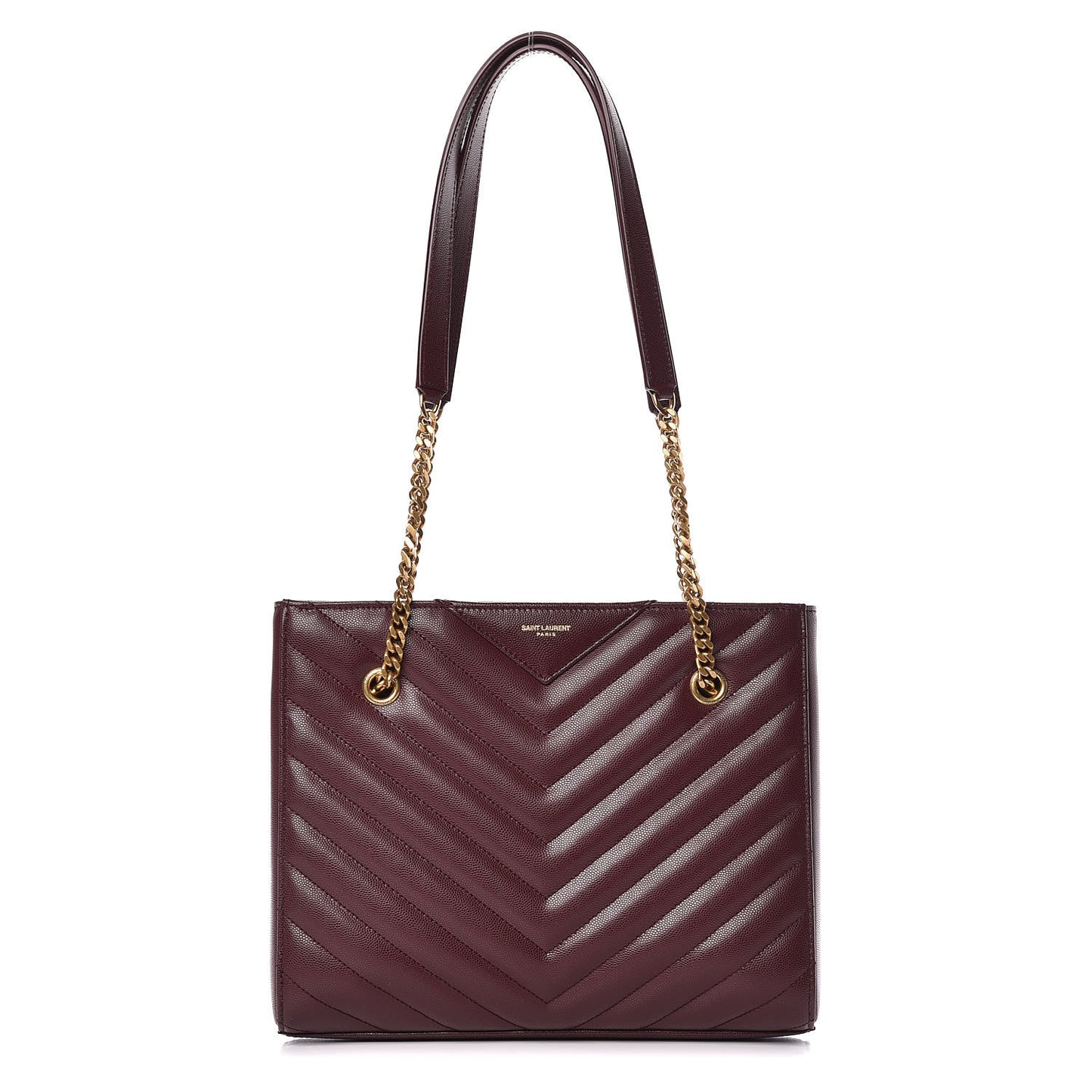 Grain de Poudre Matelasse Chevron Small Tribeca Shopping Bag Garnet