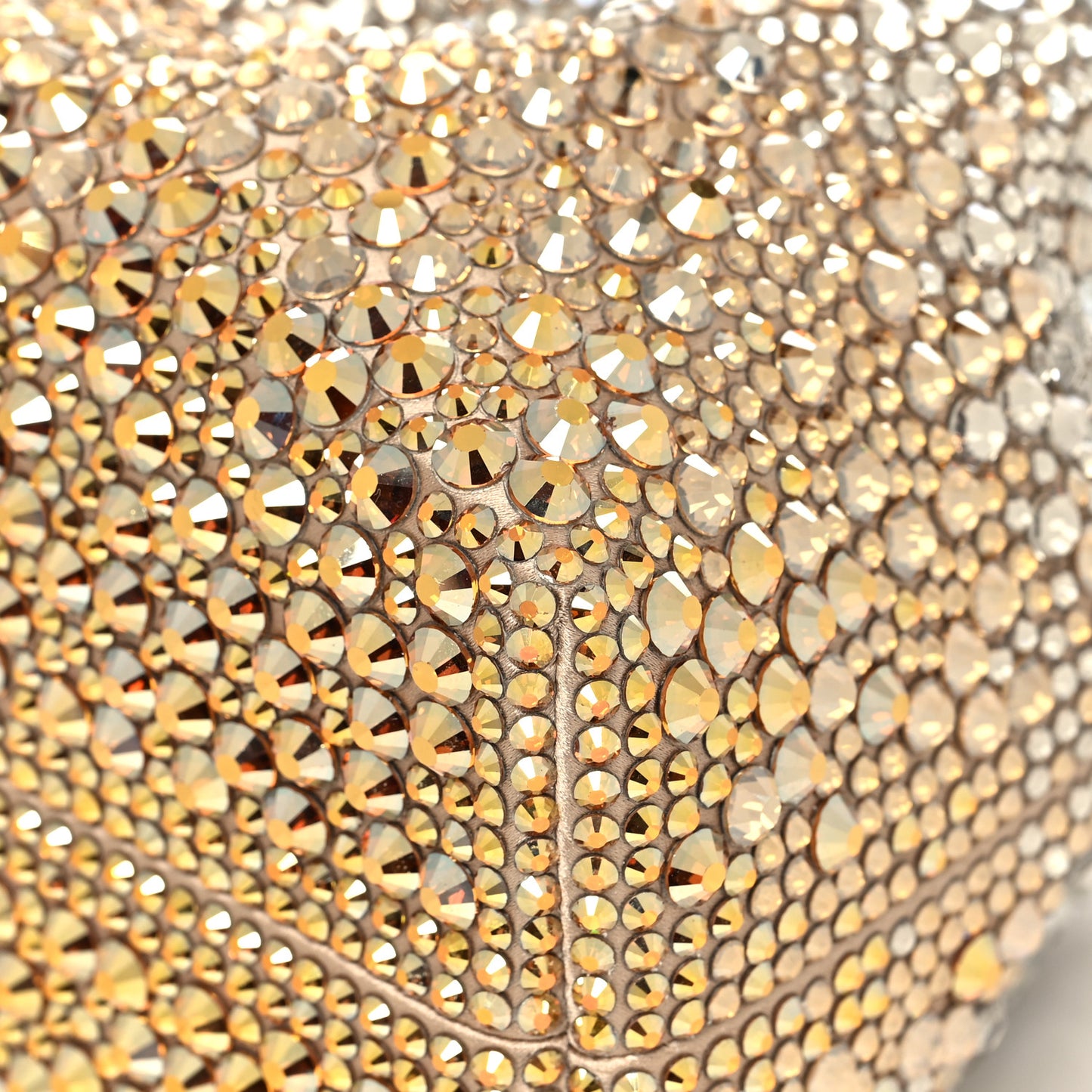 Satin Hotfix Crystal Embellished Bon Bon Bucket Bag Gold Silver