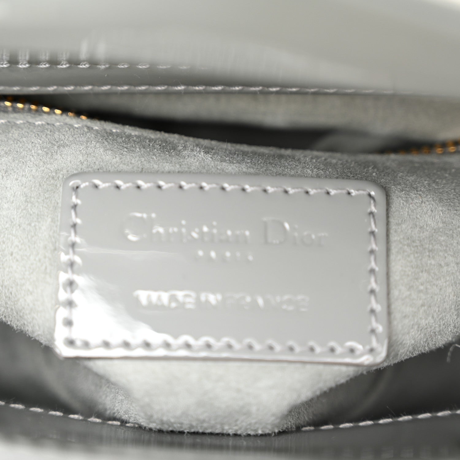 Christian Dior Patent Cannage Mini Lady Dior Grey Stone 6 of 10