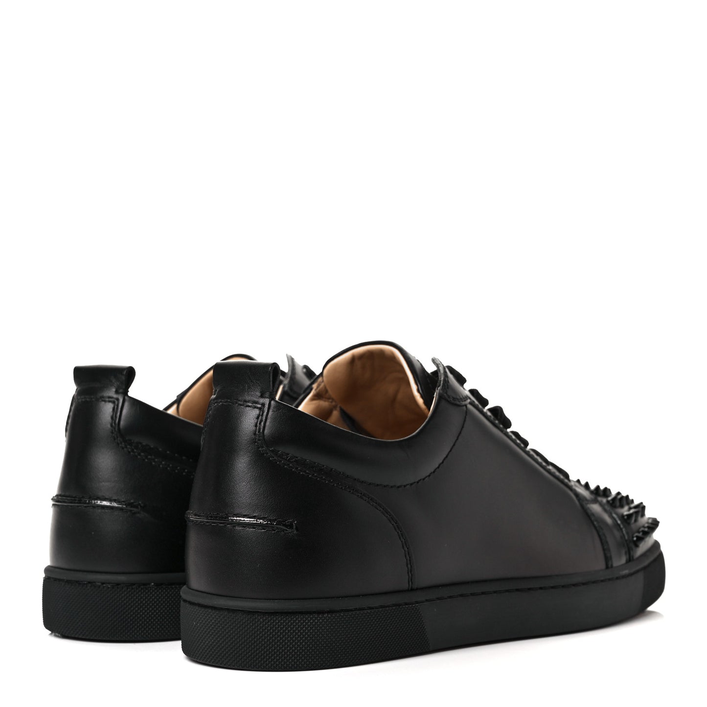 Calfskin Mens Louis Junior Spikes Flat Sneakers 44 Black