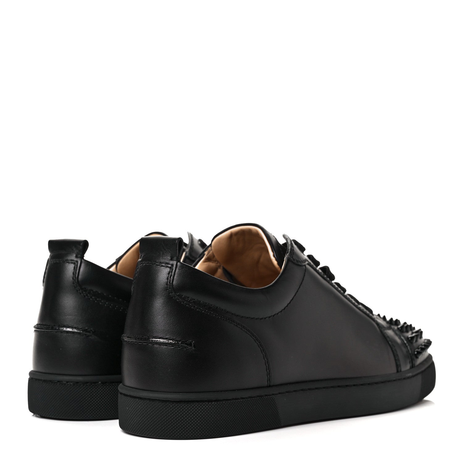 Christian Louboutin Calfskin Mens Louis Junior Spikes Flat Sneakers 44 Black 4 of 9