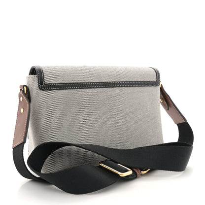 Burberry Canvas Horseferry Print Note Crossbody Bag Grey Black 3 of 12