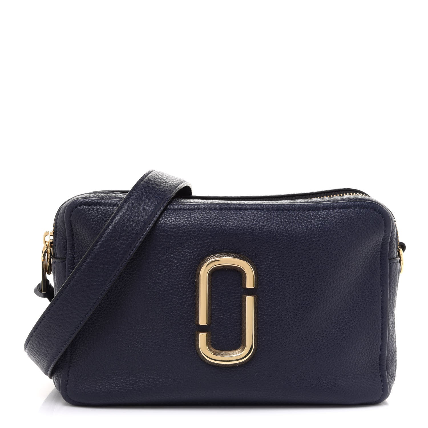 Marc Jacobs Supple Natural Grain Calfskin The Softshot 27 Bag Navy 1 of 12