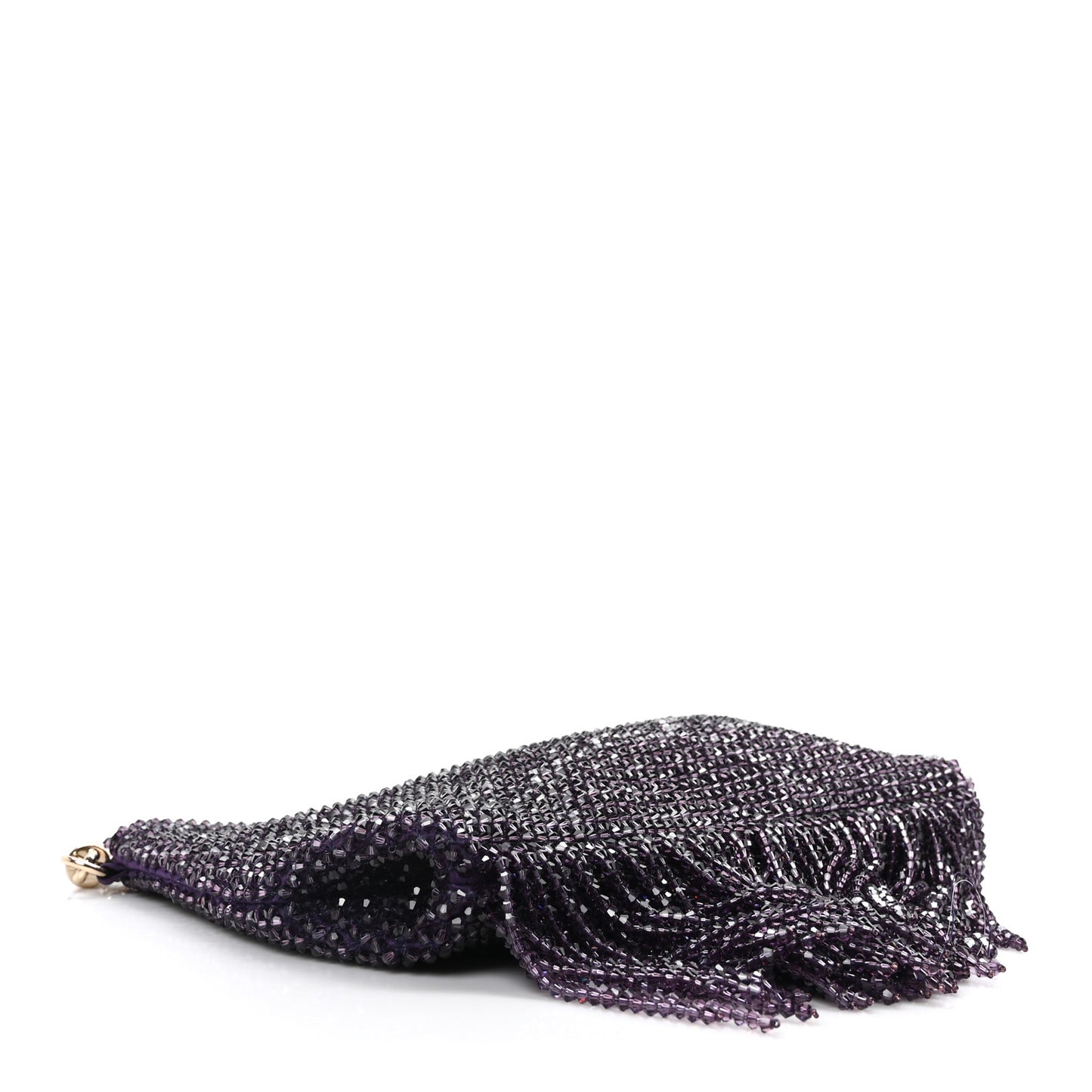 Satin Bead Embellished Callie Fringe Tassel Chain Evening Bag Cassis