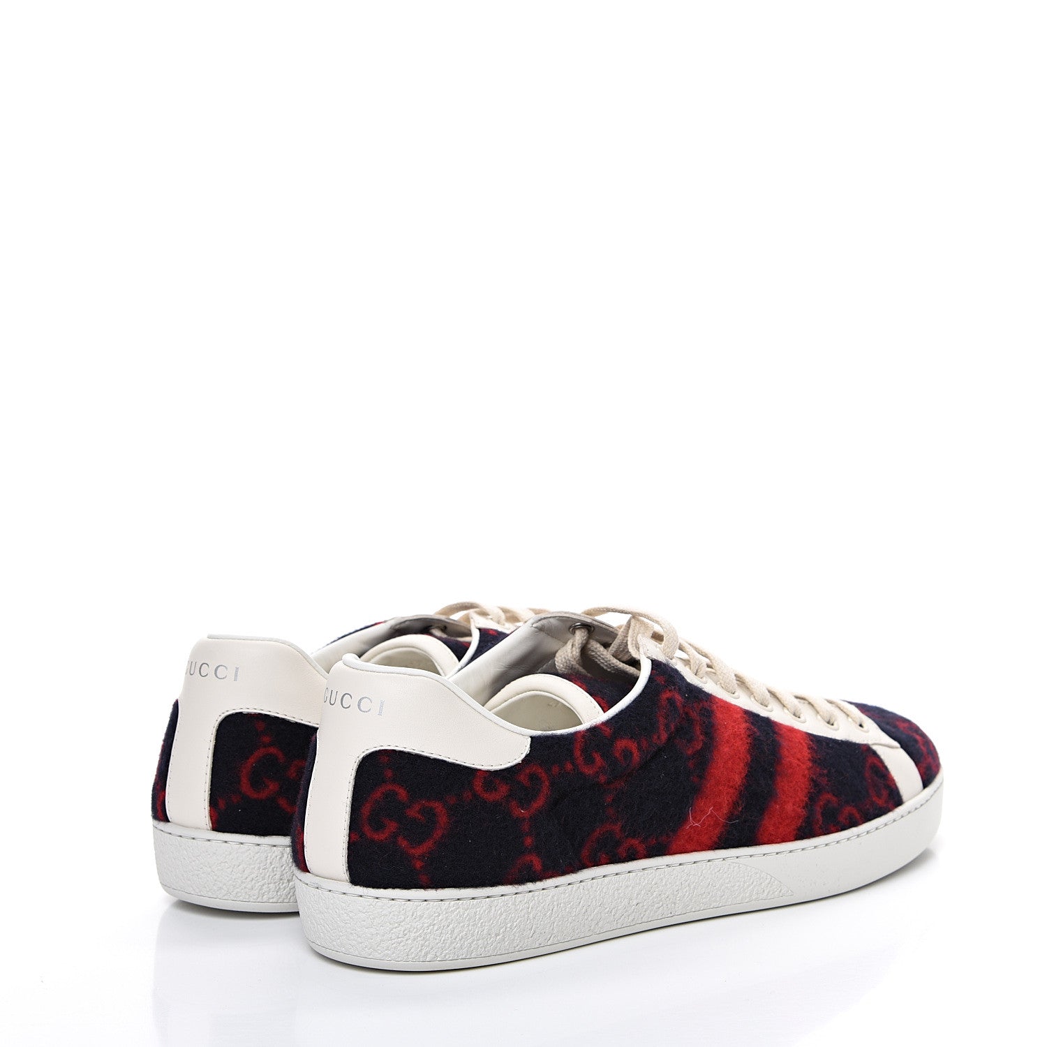 Gucci Covered Wool Big GG Monogram Mens Sneakers 10 Blue Red Mystic White 4 of 8