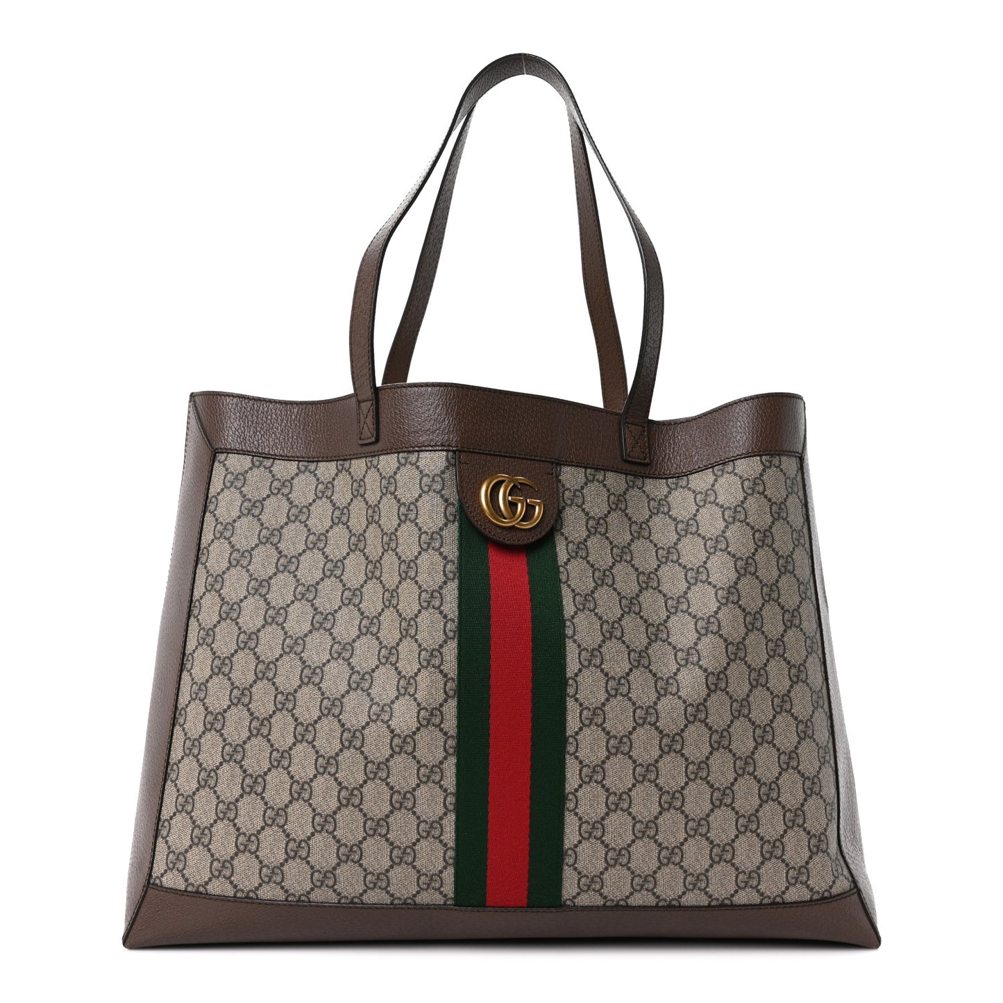 GG Supreme Monogram Web Ophidia Tote Brown