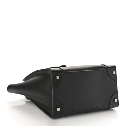 Celine Drummed Calfskin Mini Luggage Black 4 of 9