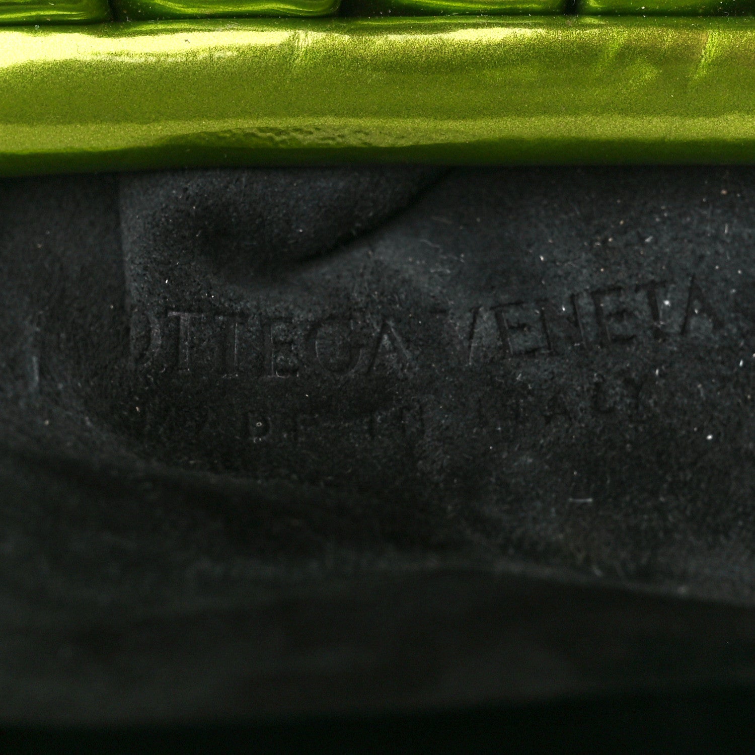 Bottega Veneta Metallic Crushed Calfskin Teen Pouch Chlorophyll 8 of 11