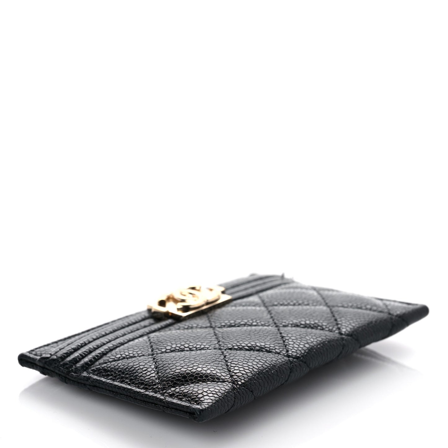 Caviar Quilted Boy Card Holder Black
