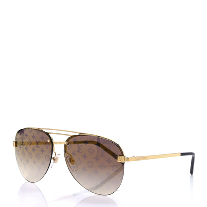 Louis Vuitton Metal Clockwise Sunglasses Z1020W Gold 1 of 8
