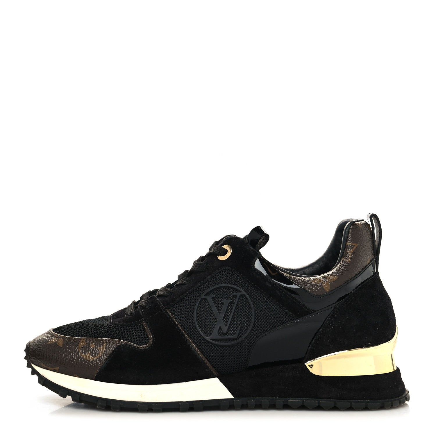 Louis Vuitton Suede Monogram Run Away Sneakers 37.5 Black 1 of 7