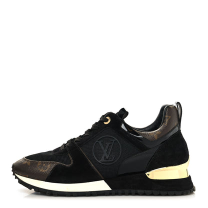 Louis Vuitton Suede Monogram Run Away Sneakers 37.5 Black 1 of 7