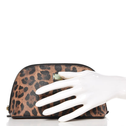 Dolce & Gabbana Leo Crepe Cosmetic Pouch Leopard 2 of 6