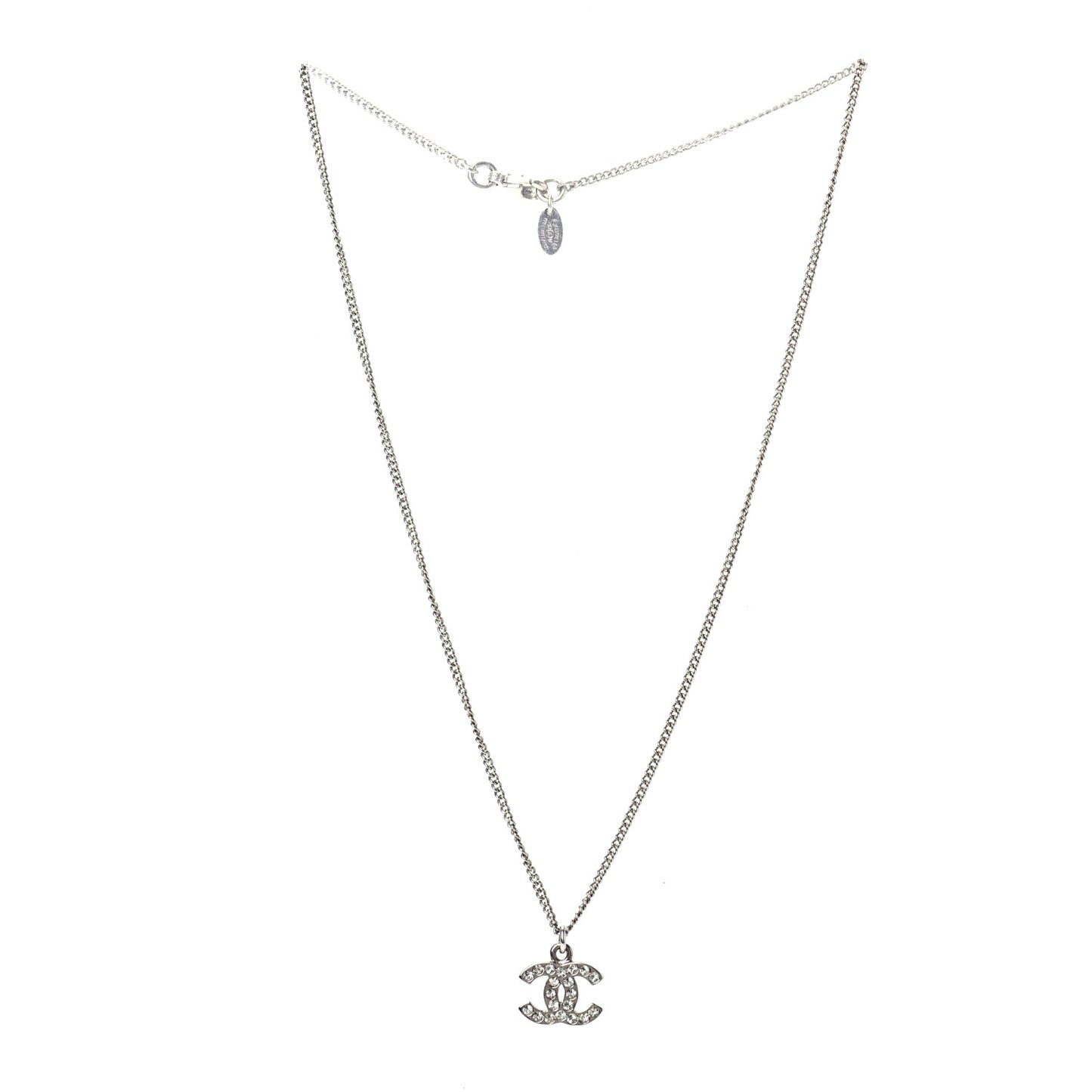 Crystal Timeless CC Necklace Silver