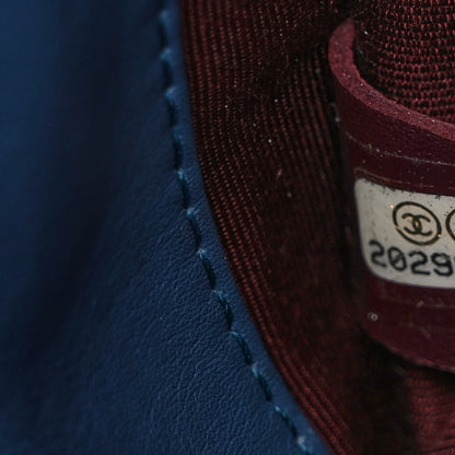 Chanel Patent Quilted Golden Class Wallet on Chain WOC Blue 7 of 9