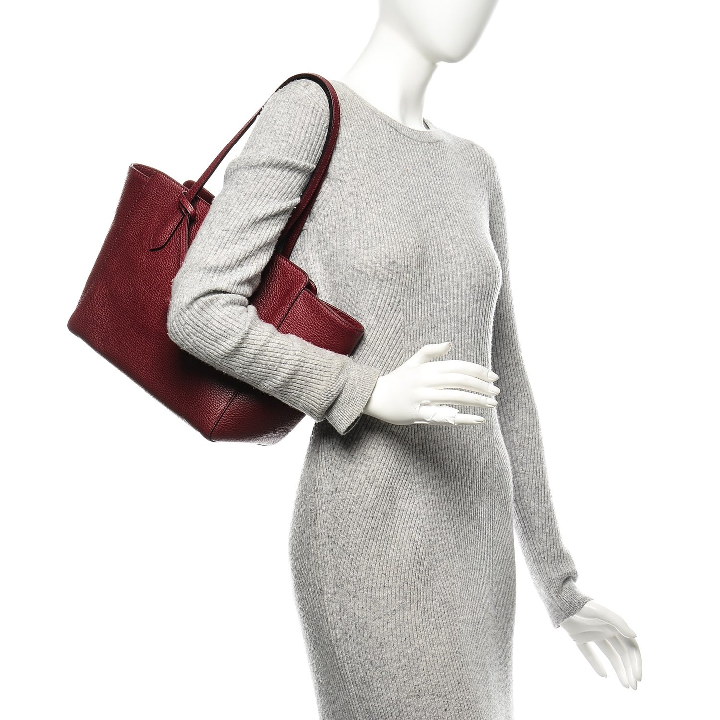 Dollar Calfskin Small Swing Tote Raspberry