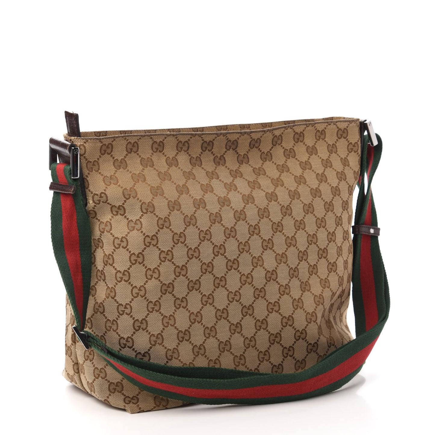 Monogram Web Medium Flat Messenger Bag Brown