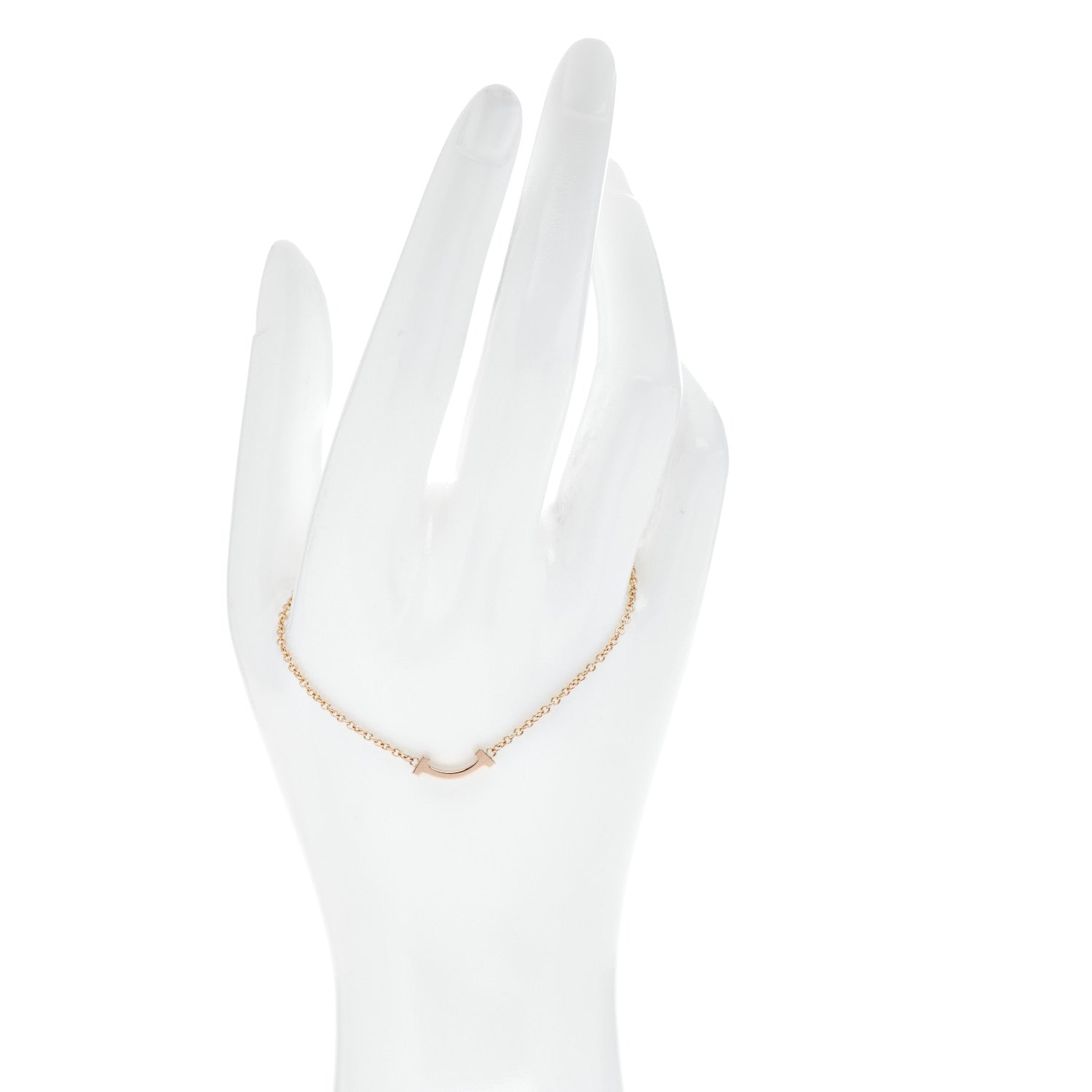 Tiffany 18K Rose Gold Mini T Smile Bracelet 2 of 5