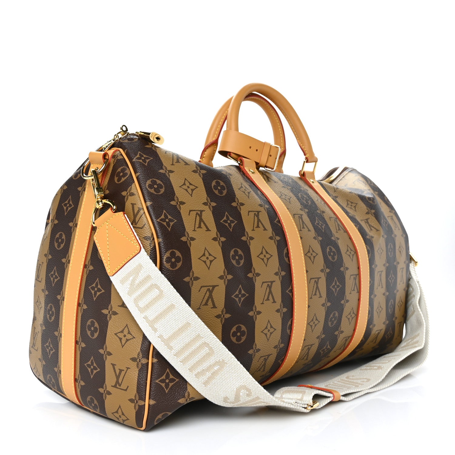 Louis Vuitton X NIGO Reverse Monogram Stripe Keepall Bandouliere 50 Brown 3 of 10