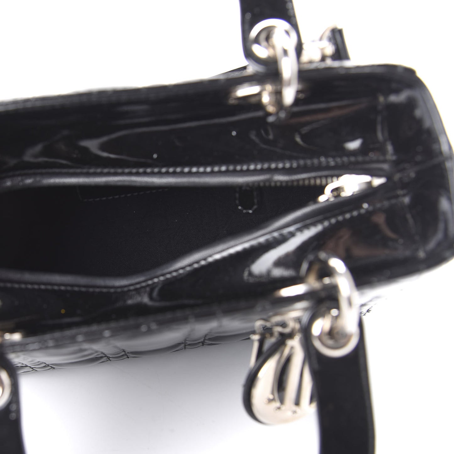Patent Cannage Medium Lady Dior Black
