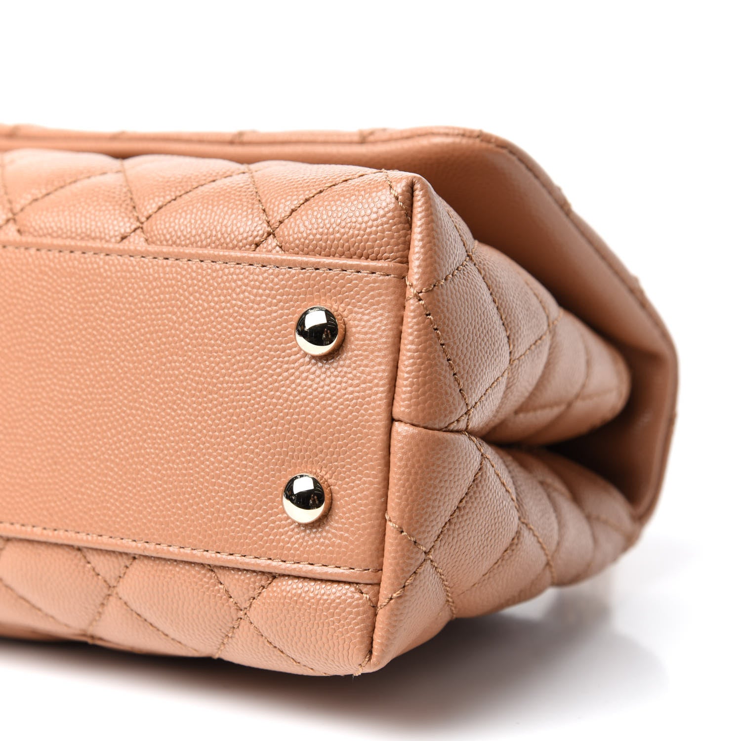 Chanel Caviar Quilted Lizard Embossed Mini Coco Handle Flap Brown 8 of 9