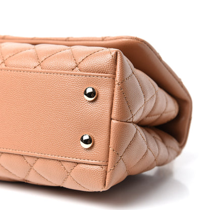 Chanel Caviar Quilted Lizard Embossed Mini Coco Handle Flap Brown 8 of 9