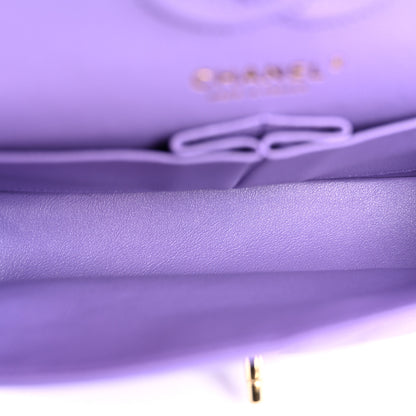Chanel Lambskin Chevron Quilted Small Double Flap Purple 5 of 13