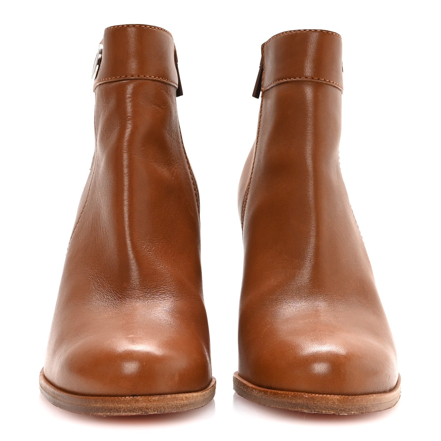 Christian Louboutin Calfskin Janis Alta 120 Booties 38.5 Cuoio 3 of 8