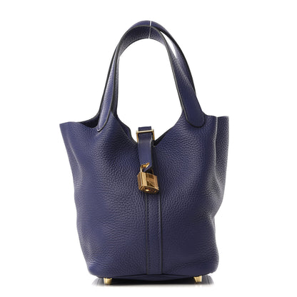 Hermes Taurillon Clemence Picotin Lock 18 PM Bleu Encre 1 of 8