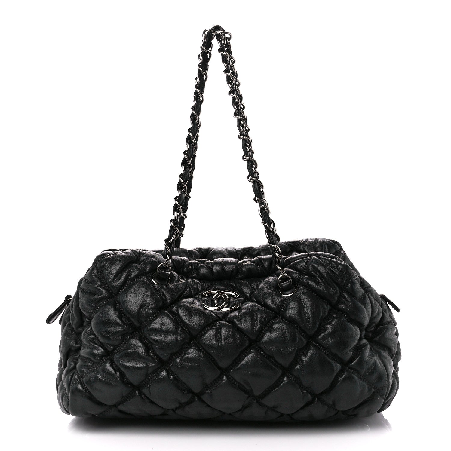 Chanel Calfskin Bubble Quilt Bowler Black 1 of 12