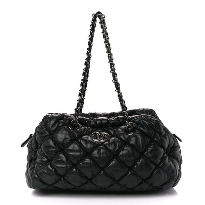 Chanel Calfskin Bubble Quilt Bowler Black 1 of 12