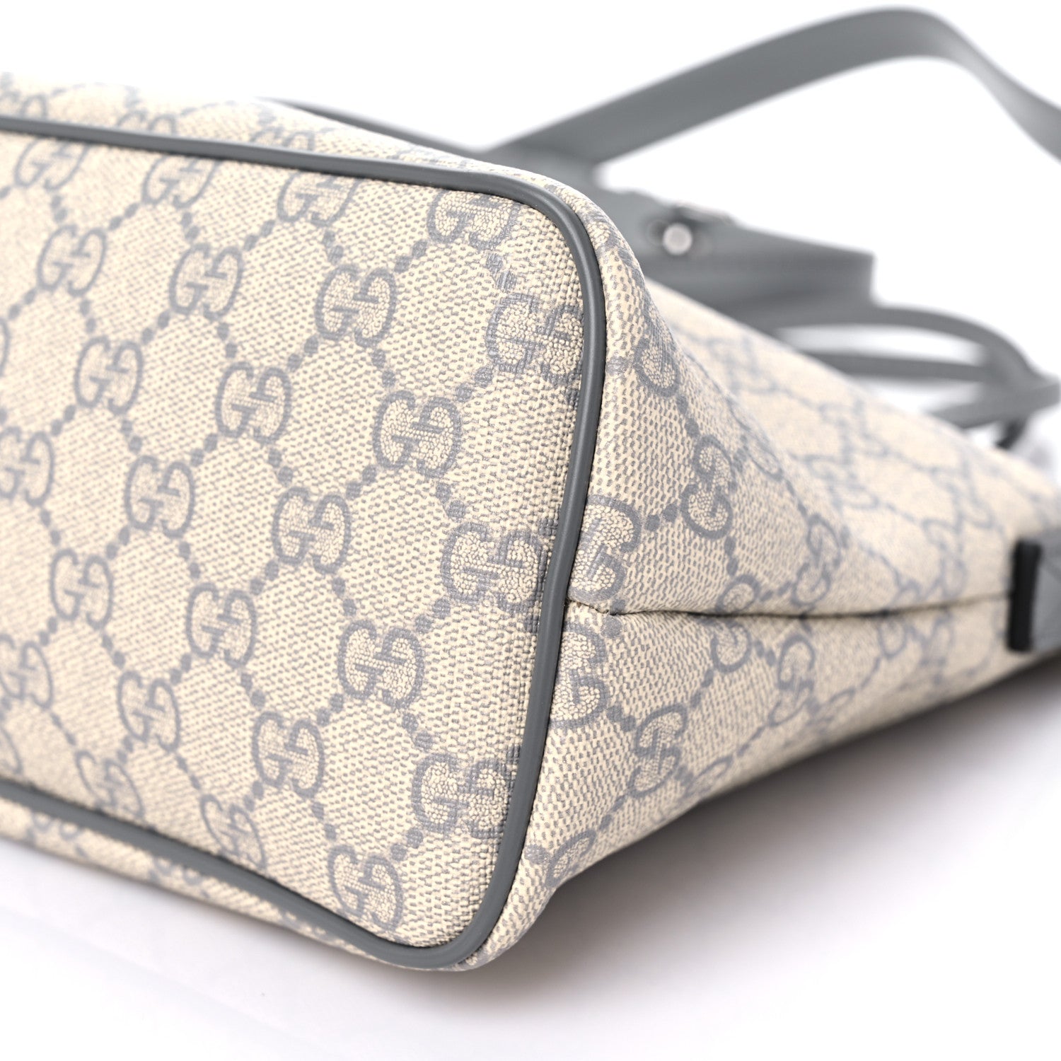 Gucci GG Supreme Monogram Small Zippered Tote Ecru Grigio 9 of 10