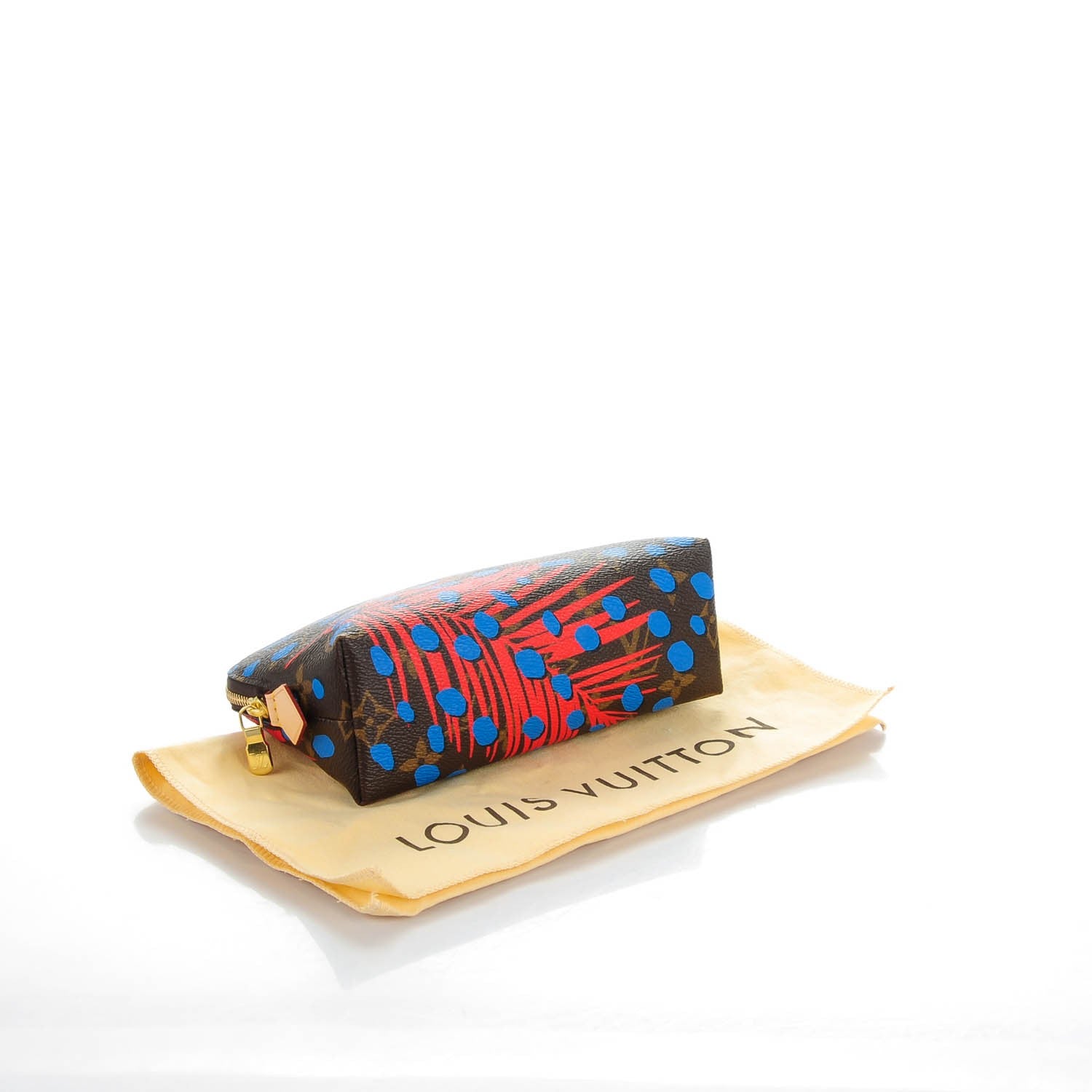 Louis Vuitton Monogram Jungle Dots Cosmetic Pouch Coquelicot Denim 4 of 7