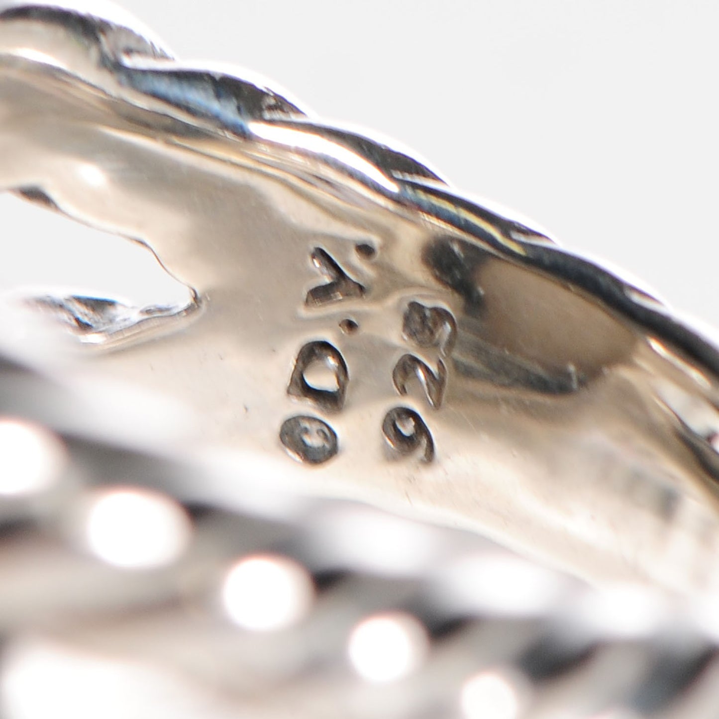 Sterling Silver White Agate 14mm Albion Ring 54 7