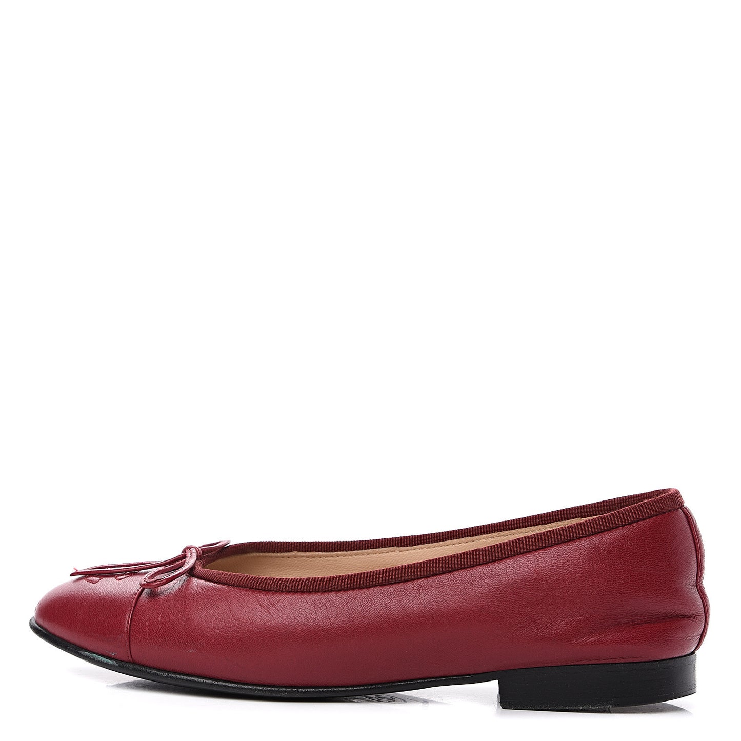 Goatskin Cap Toe CC Ballerina Flats 35 Red