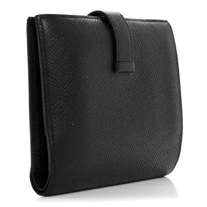 Hermes Epsom Bearn Compact Wallet Black 3 of 13