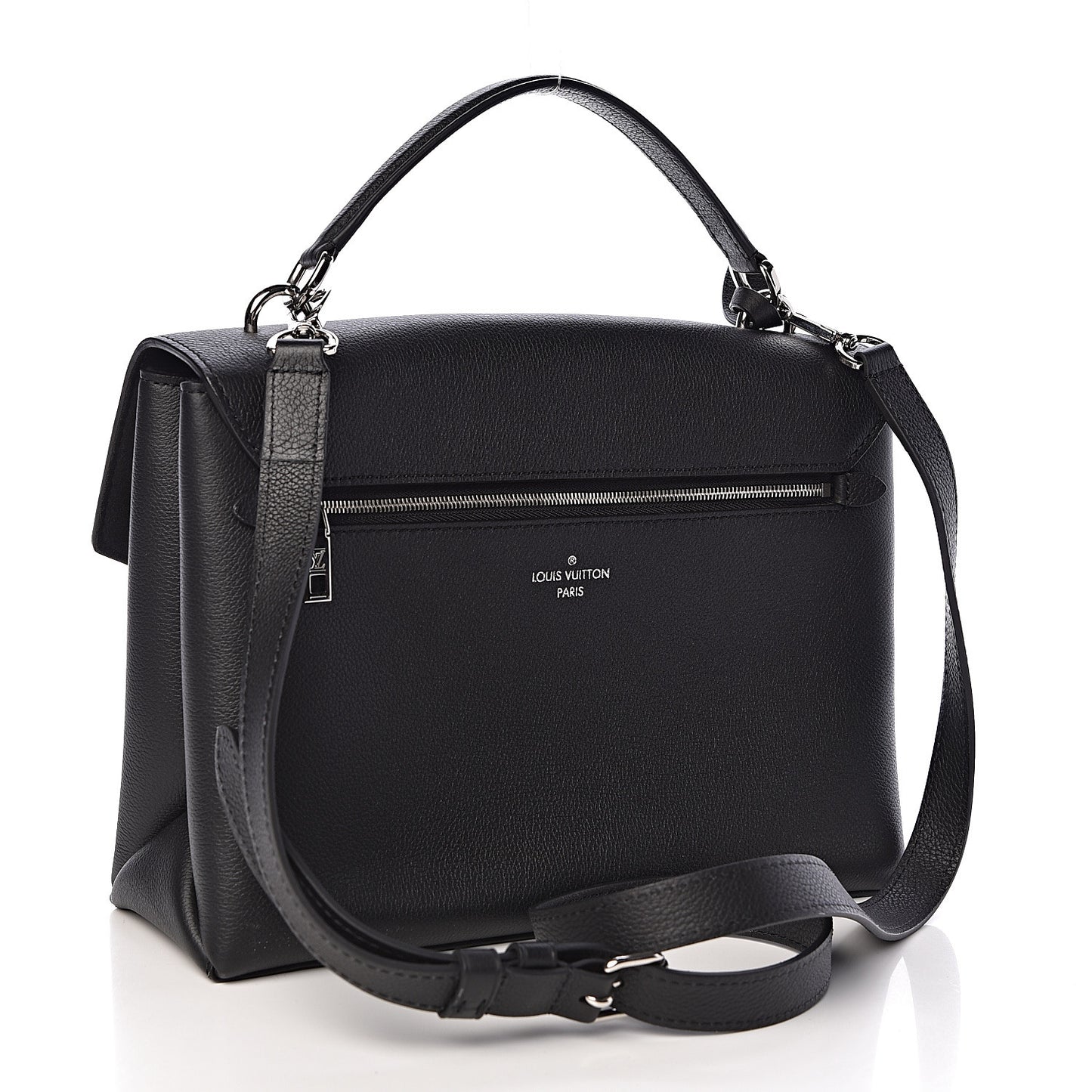Soft Calfskin My Lockme Top Handle Vanille Black