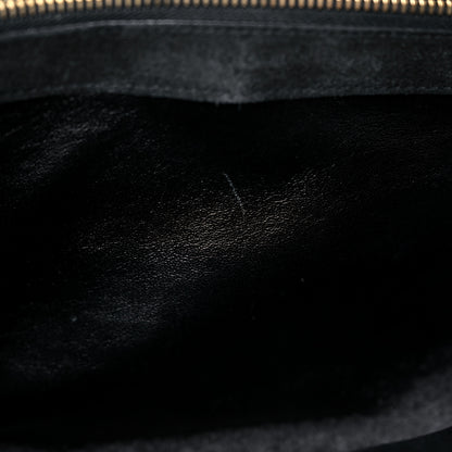 Saint Laurent Suede Mixed Matelasse Tri-Quilt Large Monogram Envelope Satchel Black 12 of 25