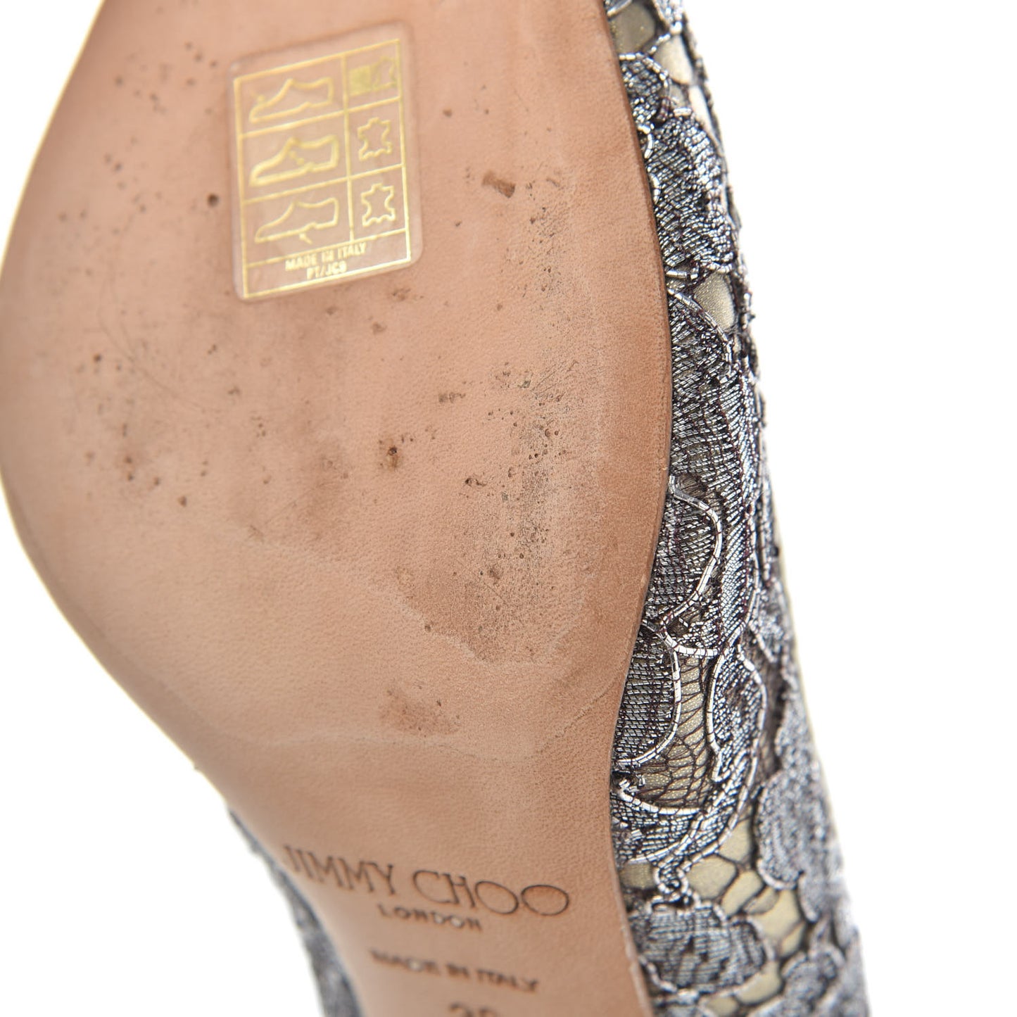 Metallic Lace Romy Pumps 36 Silver Gold