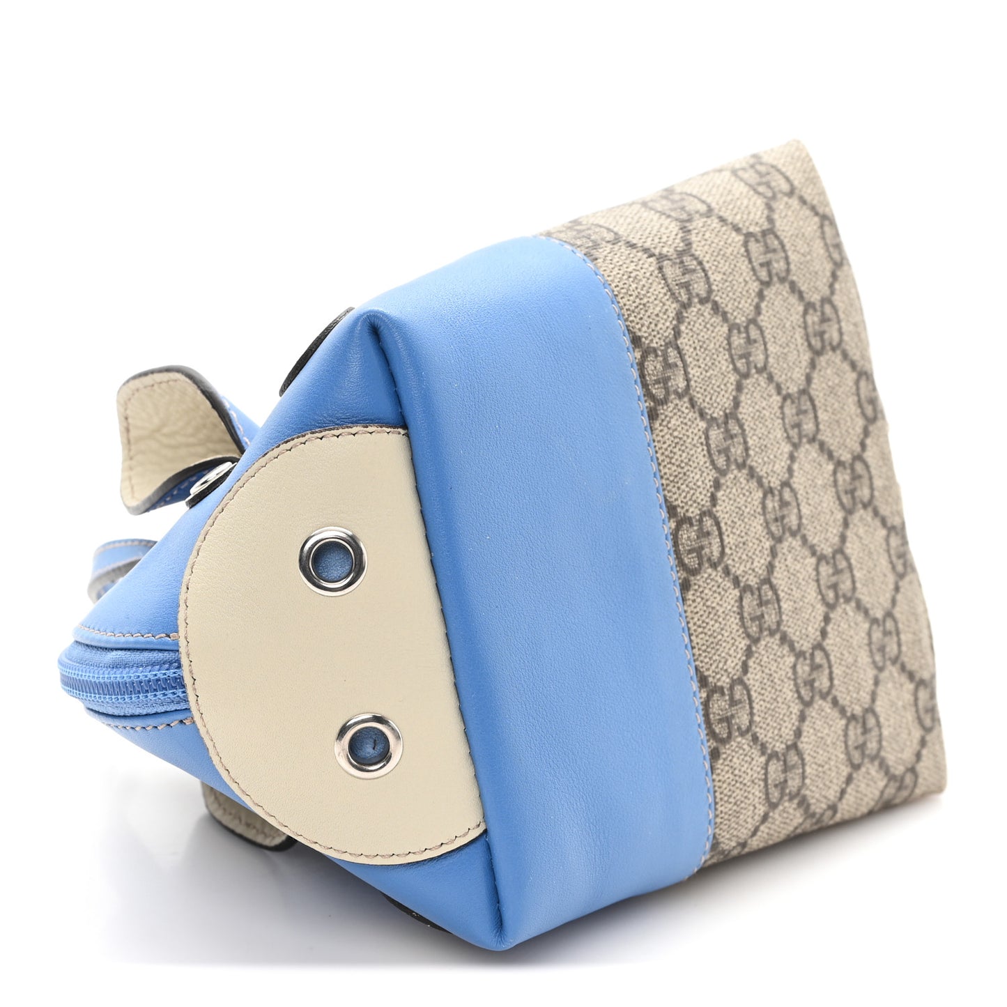 GG Supreme Monogram Children's Zoo Pig Bag Blue