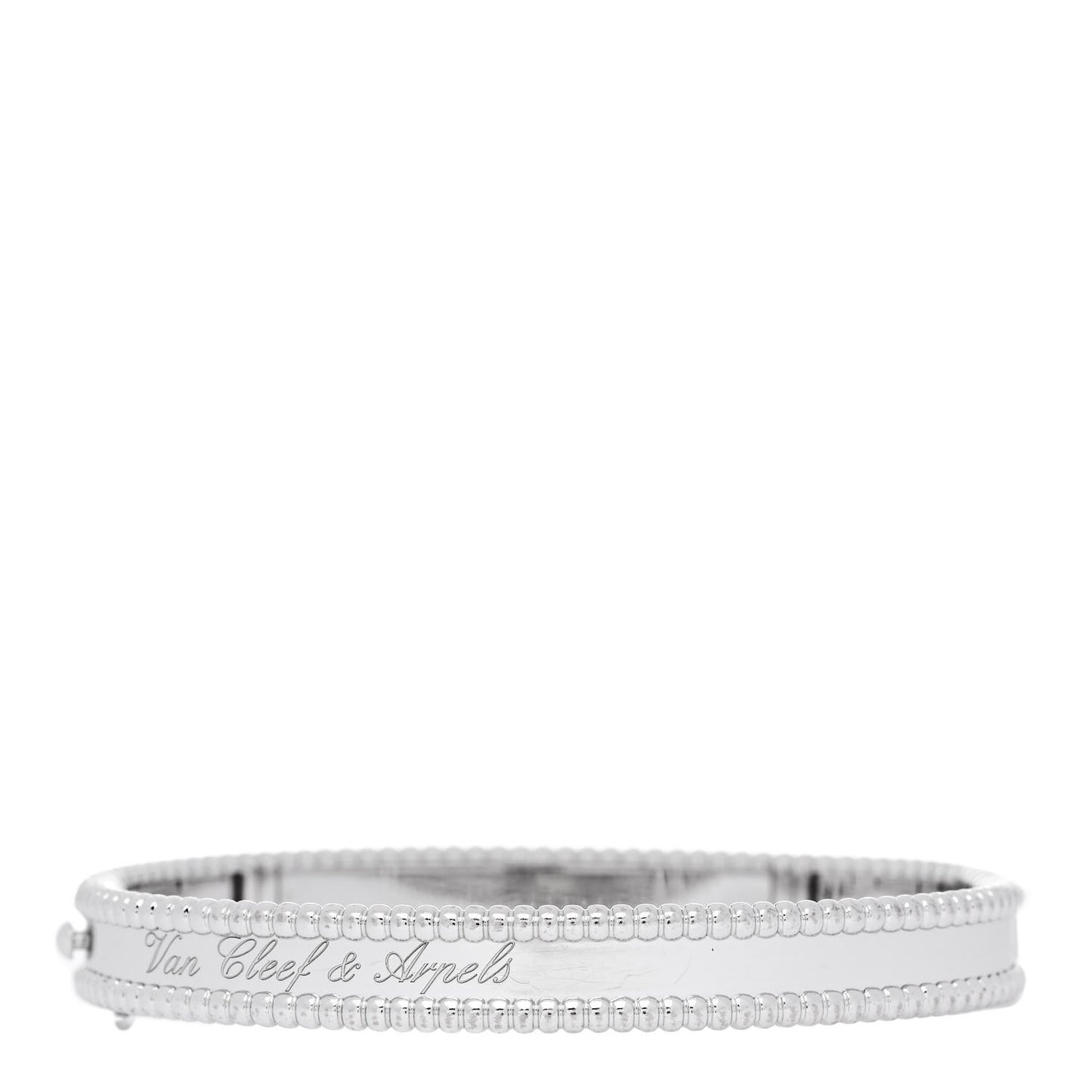 18K White Gold Perlee Signature Bangle Bracelet M