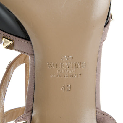 Valentino Garavani Patent Nappa Rockstud Ankle Strap 65mm Pumps 40 Black Poudre 6 of 8