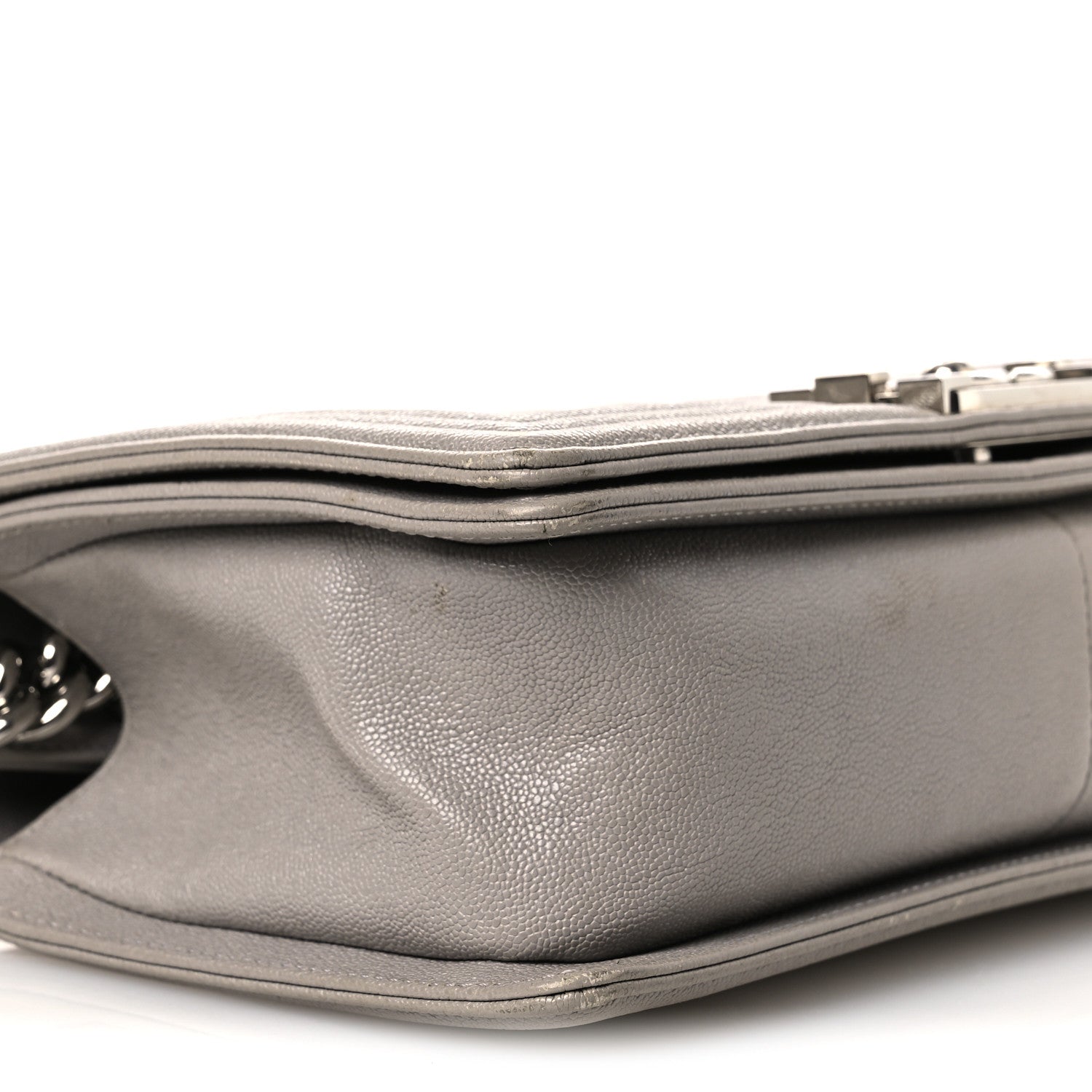 Chanel Caviar Quilted Medium Boy Flap Light Grey 9 of 15